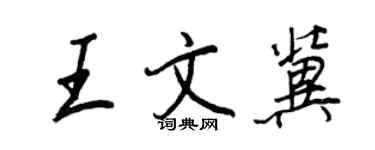 王正良王文冀行書個性簽名怎么寫