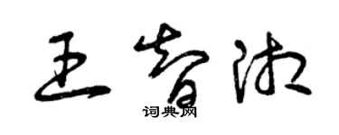 曾慶福王智湘草書個性簽名怎么寫