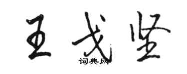 駱恆光王戈堅行書個性簽名怎么寫