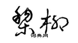 曾慶福黎柳草書個性簽名怎么寫