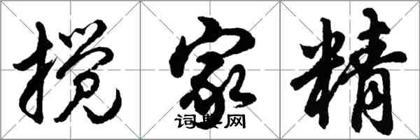 胡問遂攪家精行書怎么寫