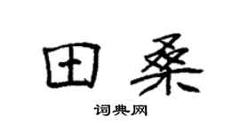 袁強田桑楷書個性簽名怎么寫