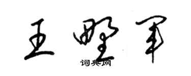 梁錦英王野軍草書個性簽名怎么寫