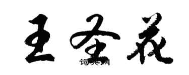 胡問遂王聖花行書個性簽名怎么寫