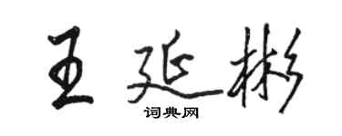 駱恆光王延彬行書個性簽名怎么寫