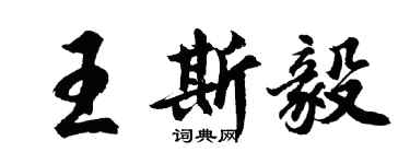 胡問遂王斯毅行書個性簽名怎么寫