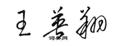 駱恆光王英翔草書個性簽名怎么寫