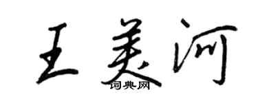 王正良王美河行書個性簽名怎么寫