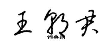 梁錦英王朝君草書個性簽名怎么寫