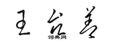 駱恆光王台善草書個性簽名怎么寫