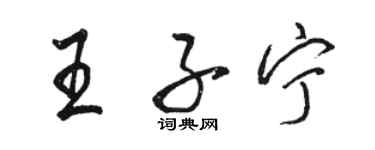 駱恆光王子寧行書個性簽名怎么寫