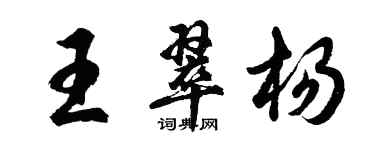 胡問遂王翠楊行書個性簽名怎么寫