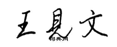 王正良王見文行書個性簽名怎么寫