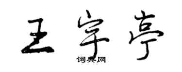 曾慶福王宇亭行書個性簽名怎么寫