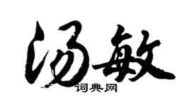 胡問遂湯敏行書個性簽名怎么寫