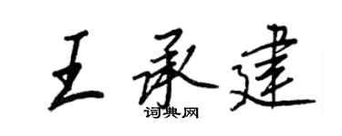 王正良王承建行書個性簽名怎么寫