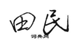 駱恆光田民行書個性簽名怎么寫