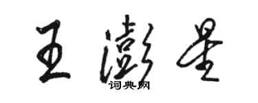 駱恆光王澎星行書個性簽名怎么寫