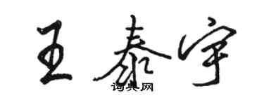 駱恆光王泰宇行書個性簽名怎么寫