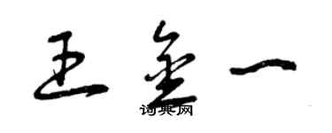 曾慶福王金一草書個性簽名怎么寫