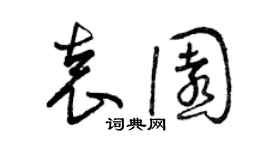 曾慶福袁園草書個性簽名怎么寫