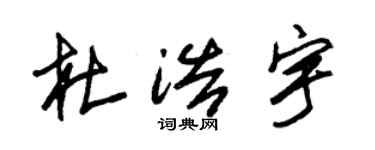 朱錫榮杜浩宇草書個性簽名怎么寫