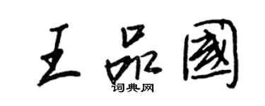 王正良王品國行書個性簽名怎么寫