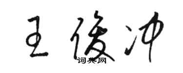 駱恆光王俊沖草書個性簽名怎么寫