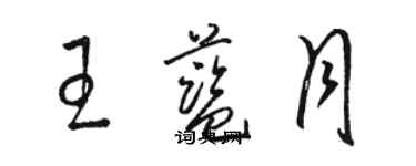 駱恆光王藍月草書個性簽名怎么寫