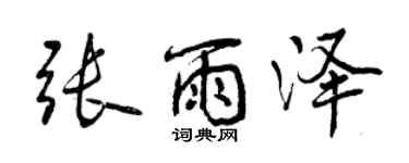 曾慶福張雨澤行書個性簽名怎么寫