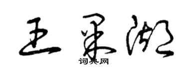 曾慶福王果湖草書個性簽名怎么寫