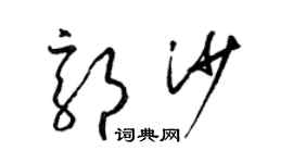 梁錦英郭沙草書個性簽名怎么寫