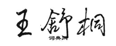 駱恆光王舒桐行書個性簽名怎么寫