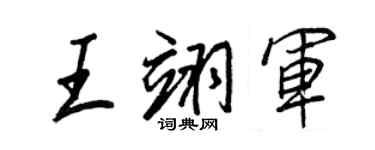 王正良王翊軍行書個性簽名怎么寫