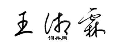 梁錦英王湘霖草書個性簽名怎么寫