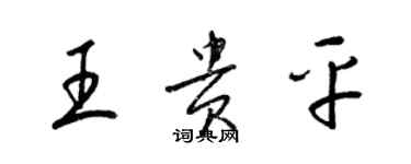 梁錦英王貴平草書個性簽名怎么寫