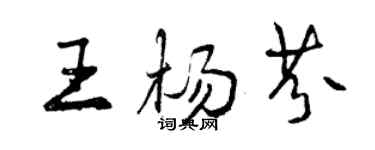 曾慶福王楊芬行書個性簽名怎么寫