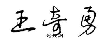 曾慶福王奇勇草書個性簽名怎么寫
