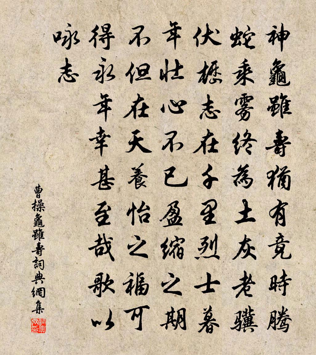 曹操龜雖壽書法作品欣賞