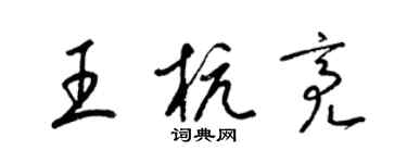 梁錦英王杭亮草書個性簽名怎么寫