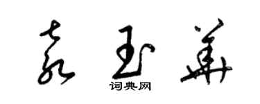 梁錦英袁玉華草書個性簽名怎么寫