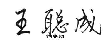 駱恆光王聰成行書個性簽名怎么寫