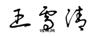 曾慶福王雪清草書個性簽名怎么寫