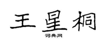 袁強王星桐楷書個性簽名怎么寫