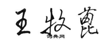 駱恆光王牧蓖行書個性簽名怎么寫