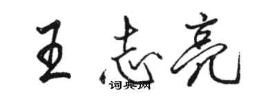 駱恆光王志亮行書個性簽名怎么寫