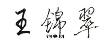 駱恆光王錦翠行書個性簽名怎么寫