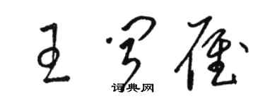 駱恆光王聞雁草書個性簽名怎么寫
