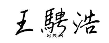 王正良王騁浩行書個性簽名怎么寫
