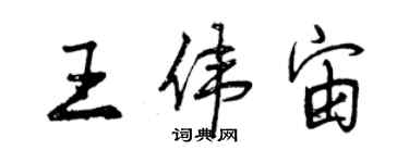 曾慶福王偉宙行書個性簽名怎么寫